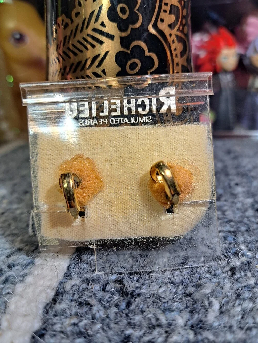 Vintage Richelieu Simulated Pearl and Gold Toned Earrings